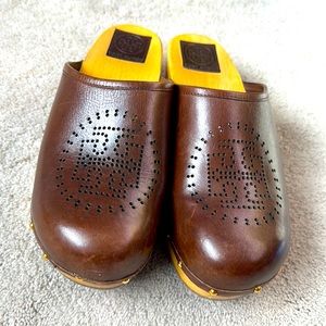 Tory Burch Leather Clogs